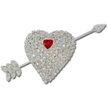 Rhinestone Brooch Heart Shaped Wedding Accesories Jewelry